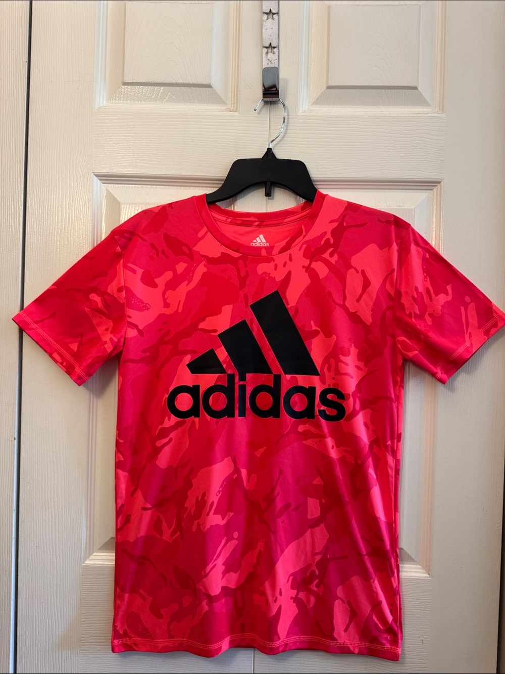 Adidas Bright Pink Camo Graphic Short Sleeve Tee